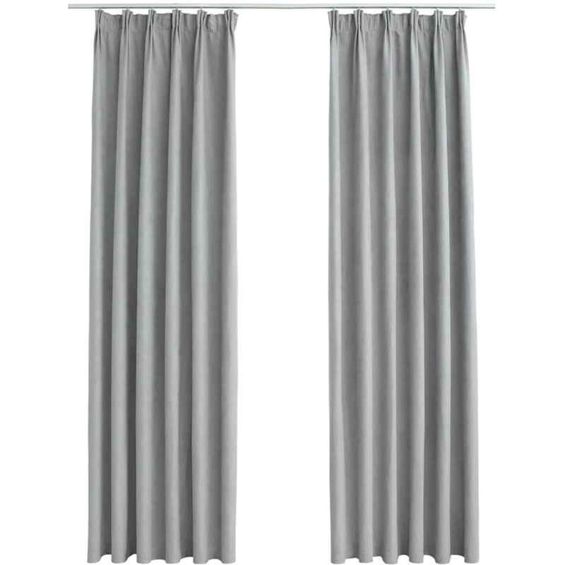 

Cortinas opacas con ganchos 2 unidades gris 140x245 cm - Gris - Vidaxl