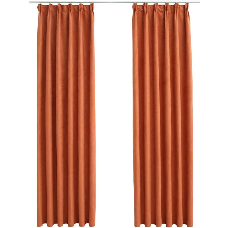 

Cortinas opacas con ganchos 2 piezas color óxido 140x175 cm - Naranja - Vidaxl
