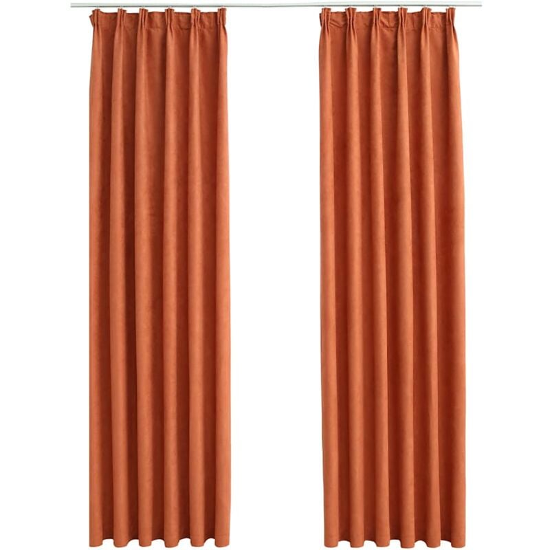 

Cortinas opacas con ganchos 2 piezas color óxido 140x225 cm - Naranja - Vidaxl