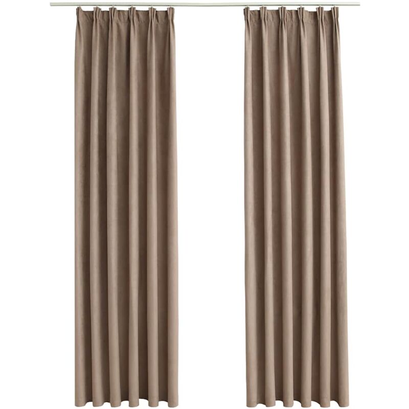 

Cortinas opacas con ganchos 2 piezas gris topo 140x175 cm - Gris Topo - Vidaxl