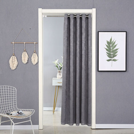Cortinas opacas con ojales, resistentes y con aislamiento térmico, decoración que bloquea la luz para dormitorio infantil, salón, baño y oficina, 150 x 190 cm (gris)