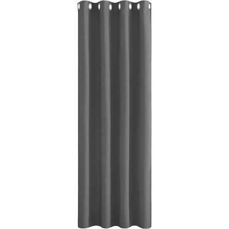 Cortinas Opacas Cortas - 1 Pieza Cortinas Opacas Cortinas Grises con Ojales Cortinas para Salón Cortinas Aislantes Protección contra el Frío Cortinas Opacas Al 158 x L 132 cm