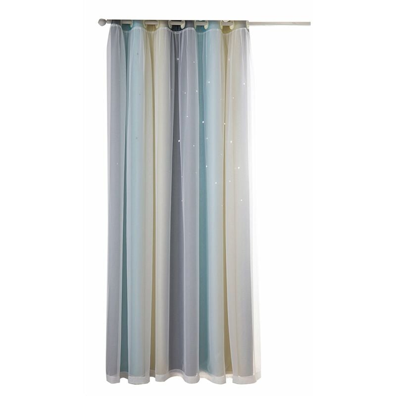 

Cortinas de estrella, cortinas opacas, cortinas de ventana de estrella de doble capa de colores, 1 panel,Beige, 53 'W x 85' L