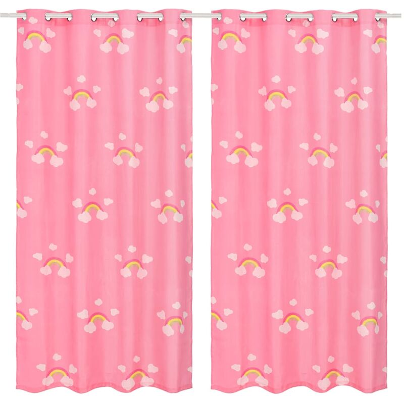 

Cortinas opacas estampadas niños 2 pzas 140x240cm arcoiris rosa