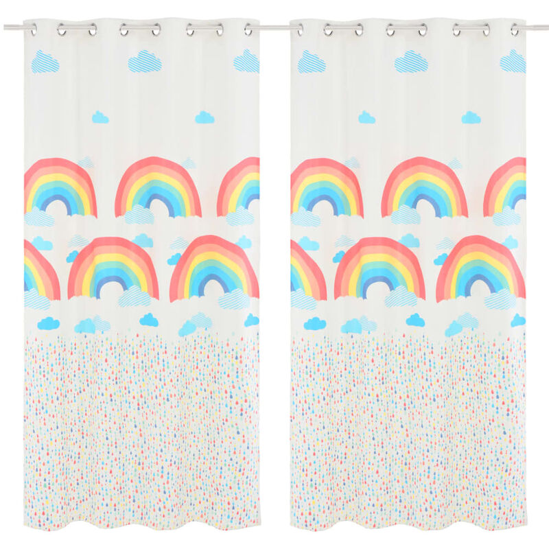 

Cortinas opacas estampado para niños 2 uds 140x240 cm arcoiris