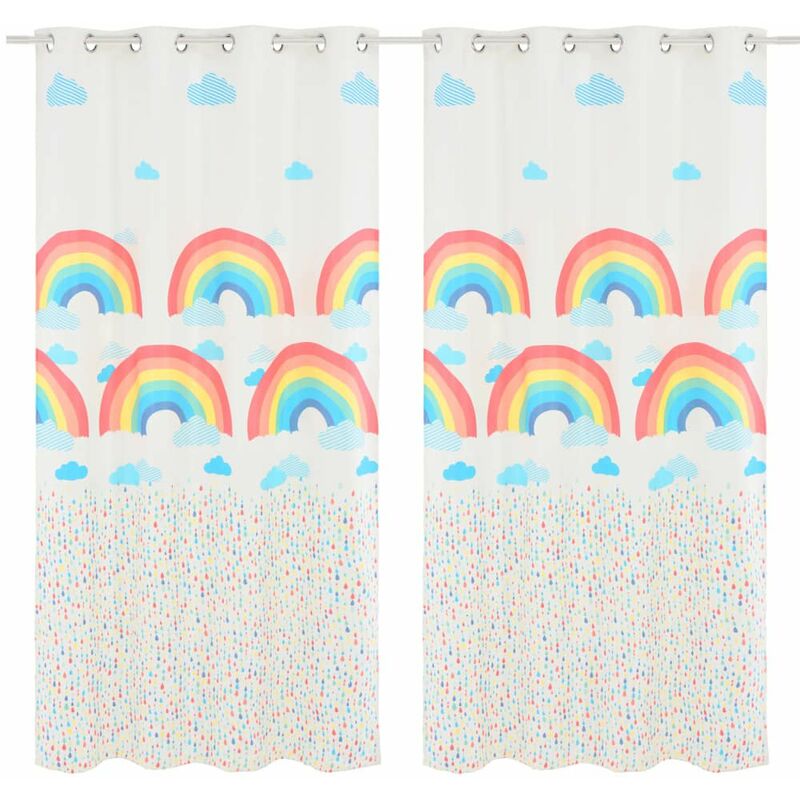 

Cortinas opacas estampado para ninos 2 uds 140x240 cm arcoiris