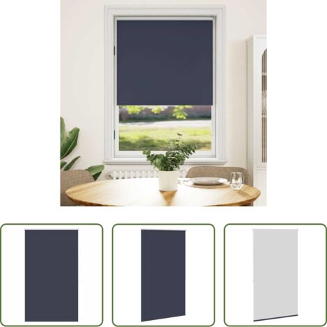 Cortinas opacas -  Estor enrollable opaco 104,4x175 cm Tejido Ancho 100 cm Azul Marino