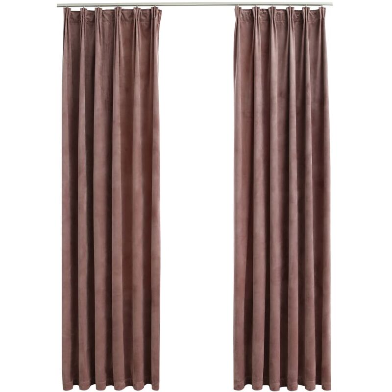 

Cortinas opacas ganchos 2 pzas terciopelo rosa viejo 140x245 cm