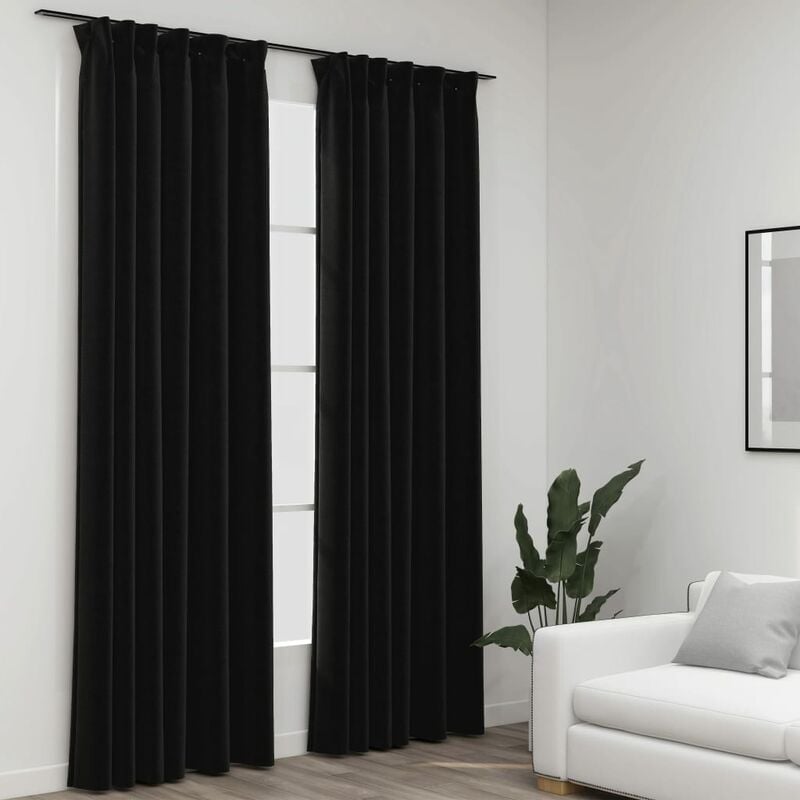 

Cortinas opacas ganchos look de lino 2 pzas antracita 140x225cm - Antracita