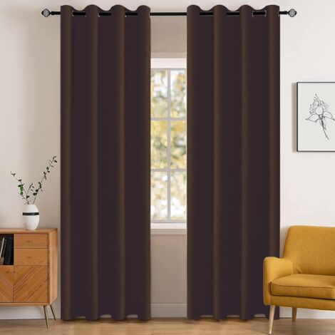 Cortinas opacas impermeables para interiores, juego de 2, 132 x 244 cm. Aislamiento térmico y protección contra el frío. Cortinas opacas con ojales. Reducción de ruido. Aptas para salas de estar, dorm