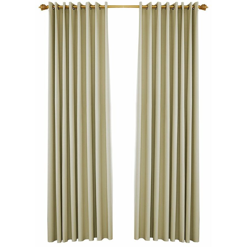 

Cortinas opacas, juego de 2 paneles,Beige, 53W * 83L en