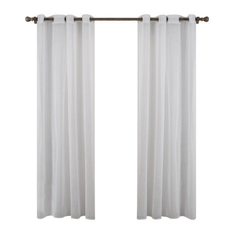 Cortinas Opacas Paneles de cortina ojales beige Blanco en 140 x 240 cm 2 uds.