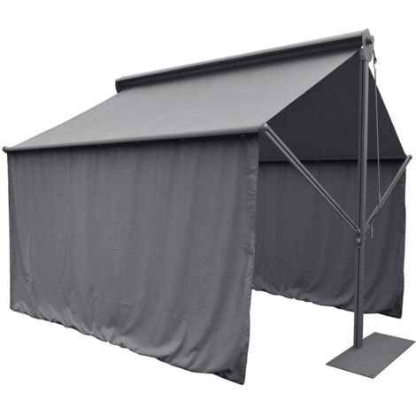 Cortinas para cenador Salsa Gris oscuro - Para Salsa 4 x 2 m (2 cortinas) - Hespéride