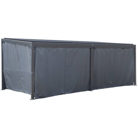 Cortinas para pérgola bioclimática Ávila Pizarra 6 x 3,5m en poliéster - Hespéride