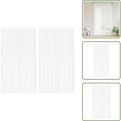 Cortinas para puerta - vidaXL Cortinas de flecos 2 piezas 100x250 cm blancas - Cortinas para ventana
