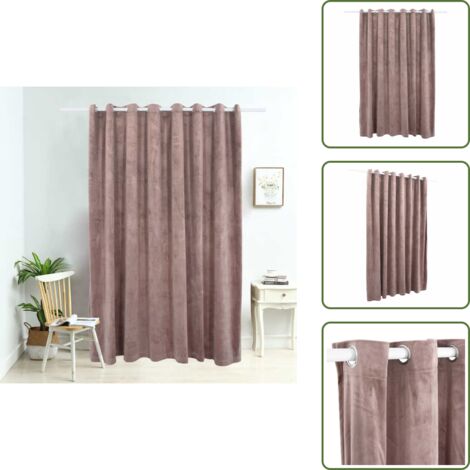 Cortinas para salón - vidaXL Cortina opaca y anillas metal terciopelo rosa viejo 290x245cm - Cortinas para dormitorio