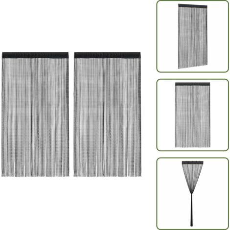 Cortinas para ventana - vidaXL Cortinas de flecos 2 piezas 140x250 cm negras - Cortinas para separar ambientes
