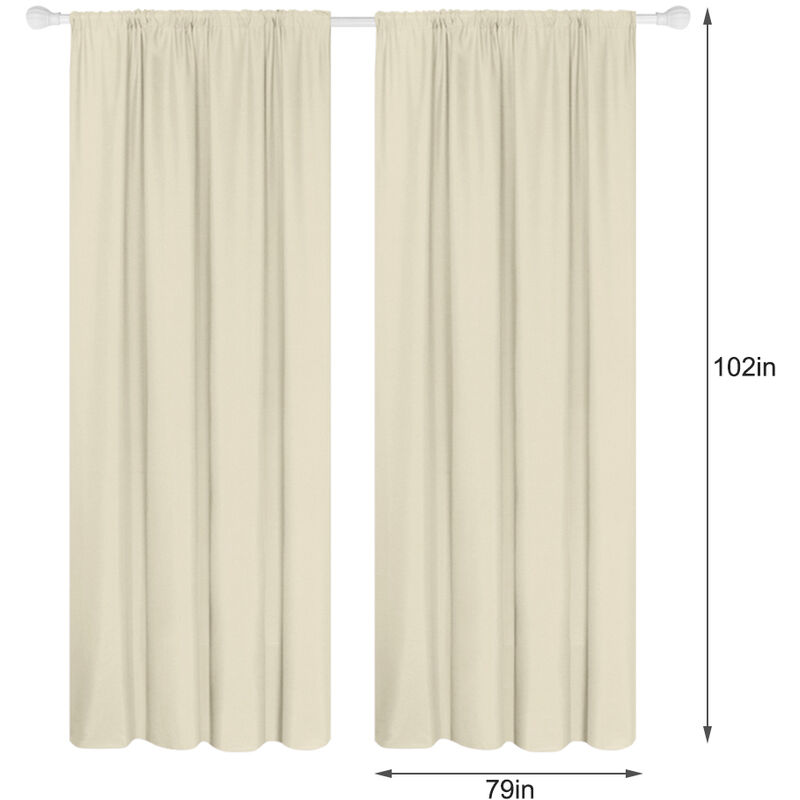 

Cortinas semi opacas, 2 paneles, cortinas modernas, para la sala de estar del dormitorio,Beige, 79W * 102L en