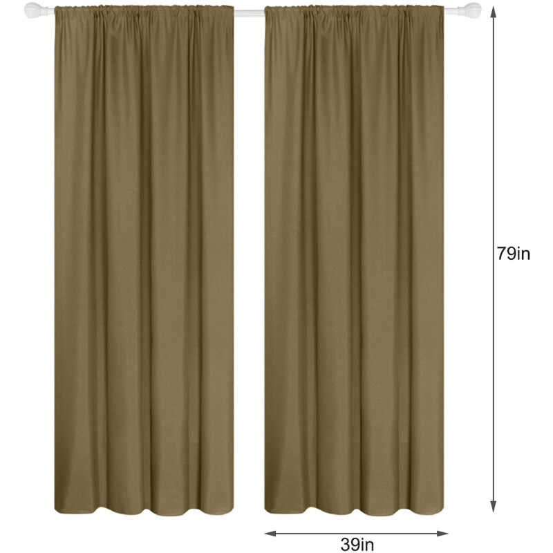 

Cortinas semi opacas, 2 paneles, cortinas modernas, para la sala de estar del dormitorio,Cafe, 39W * 79L en