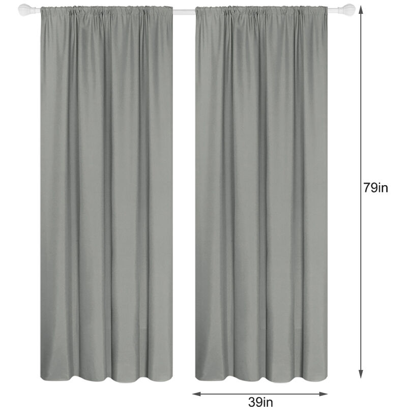 

Cortinas semi opacas, 2 paneles, cortinas modernas, para la sala de estar del dormitorio,Gris, 39W * 79L en