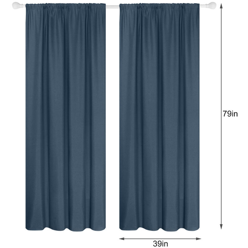 

Cortinas semi opacas, 2 paneles, cortinas modernas, para la sala de estar del dormitorio,Azul oscuro, 39W * 79L en