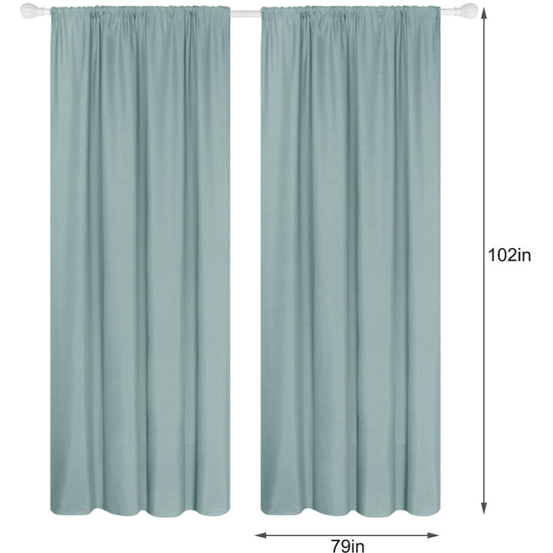 

Cortinas semi opacas, cortinas de 2 paneles que oscurecen el diseno con aislamiento termico, Verde claro, 79W x 102L en