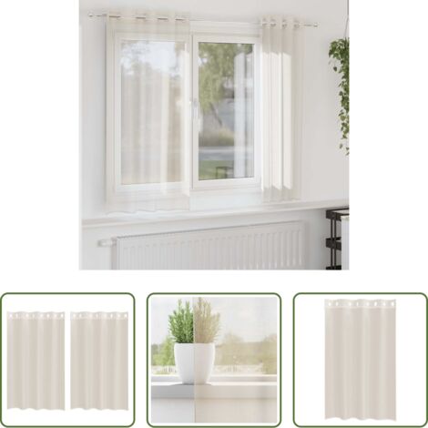 Cortinas semitransparentes -  Cortinas de gasa con ojales 2 uds crema 140x175 cm