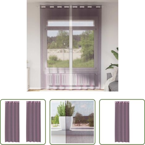 Cortinas semitransparentes -  Cortinas de gasa con ojales 2 uds morado 140x260 cm