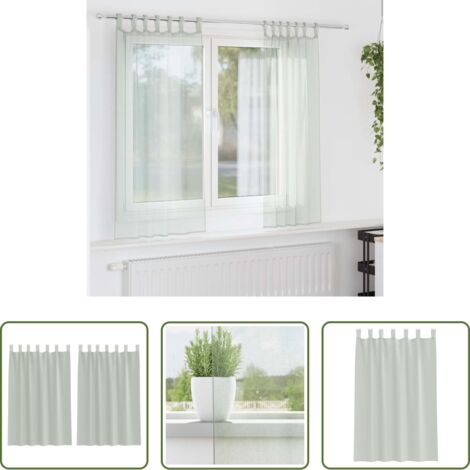 Cortinas semitransparentes -  Cortinas de gasa con trabillas 2 uds gris claro 140x175 cm