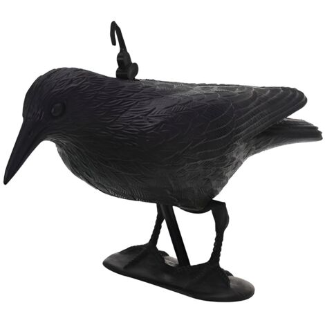 Corvo spaventapasseri in polipropilene, per giardino e balcone 35x19x13 cm