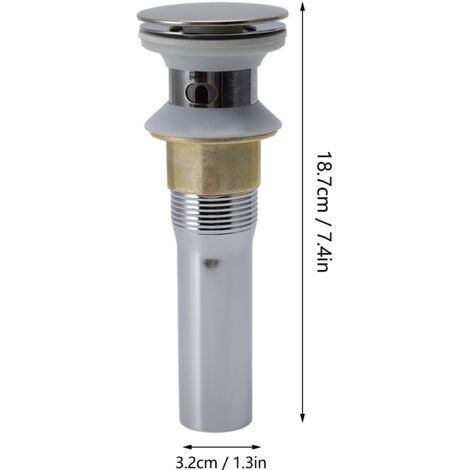 Cosiki Tappo di scarico per lavabo da bagno in acciaio inox galvanizzato, tappo di scarico a tenuta stagna per lavabo da bagno domestico con foro
