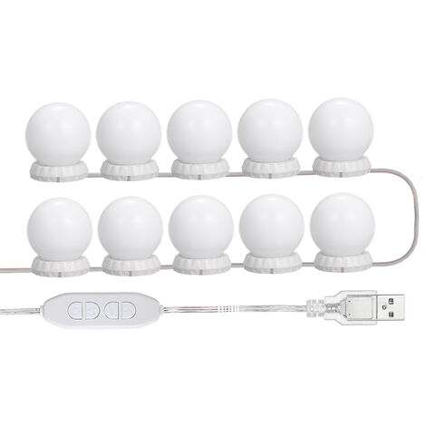 Cosmetico LED specchio Luci Kit 10 lampadine regolabile 10 Luminosita & Mirror stringa della luce 3 modi illuminazione USB per trucco Coiffeuse
