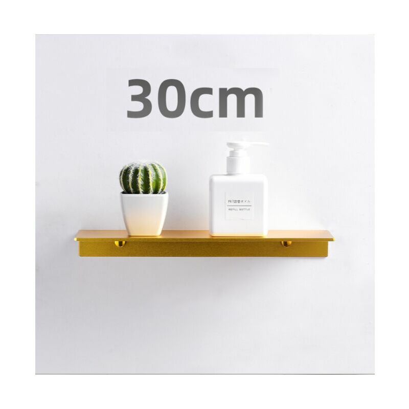 Cosmetics and Space Aluminum Shelf Golden Brush Vanity Bathroom Free Storage Rack (30cm)