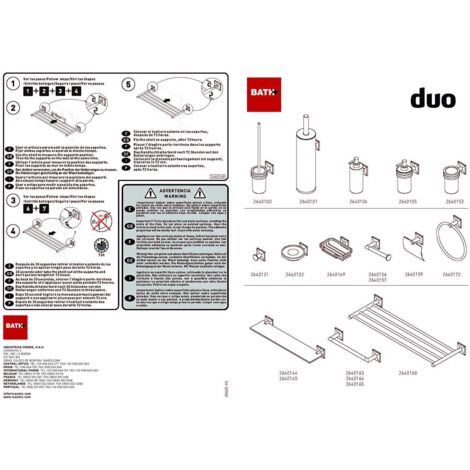 COSMIC 2640156 DUO Portarrollos Sin Tapa Derecho Square Cromo - ref: WJB264A0056001