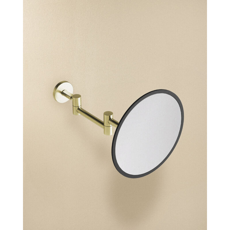 Architect Sp miroir grossissant miroir maquillage pvd or brossé murale (X5) - Cosmic