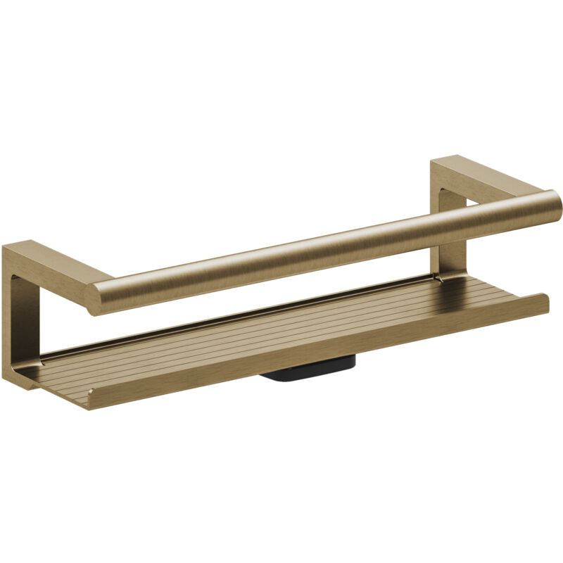 Architect Sp Étagère Murale de Douche Rectangulaire Minimaliste avec Nettoyeur de Vitres. En Acier Inoxydable avec Visserie pour Salle de Bain,