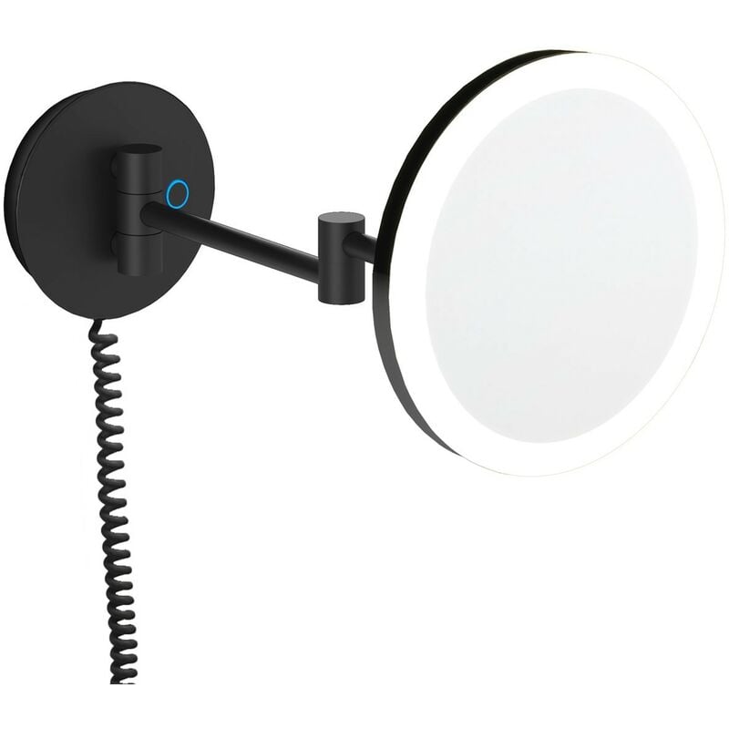 Essentials miroir grossissant miroir maquillage noir mat type d'installation murale - Cosmic