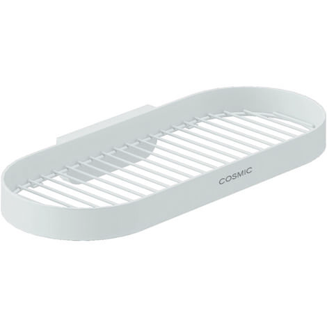 Cosmic Geyser porte savon blanc mat murale avec adhésif ou visser DUAL SMARTFIX