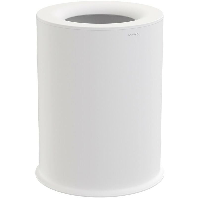Geyser poubelle de salle de bain blanc mat autoportant (5L) - Cosmic