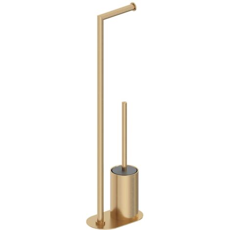 COSMIC Paper Holder with Toilet Brush, Brushed Gold PVD, Architect S+ Collection