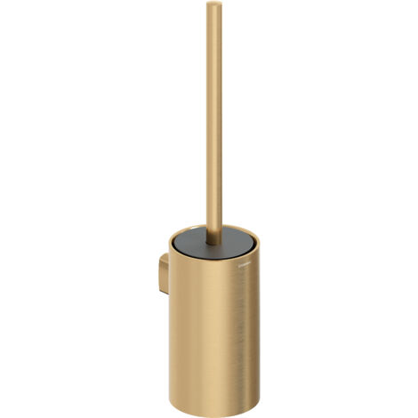 Cosmic – Porte-balayette brosse WC murale en acier inoxydable PVD or brossé – Fixation par vis – Résistant à la corrosion pour environnements humides