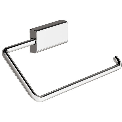 Cosmic – Porte-serviette anneau chrome – Fixation double avec vis ou adhésif – Acier inoxydable et plastique – Dimensions 208x67x77mm