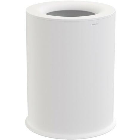 Cosmic – Poubelle de salle de bain 5L – Acier inoxydable blanc mat – Design moderne sans couvercle – Dimensions 20x26x20 cm