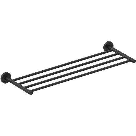 COSMIC Start porte-serviette de salle de bain barre de serviette noir mat murale seulement vissé (20CM)