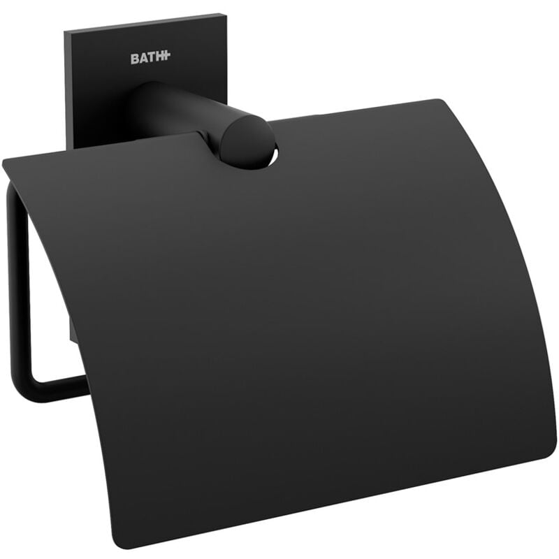 Toilet Roll Holder With Cover Matt Black Stick - Cosmic