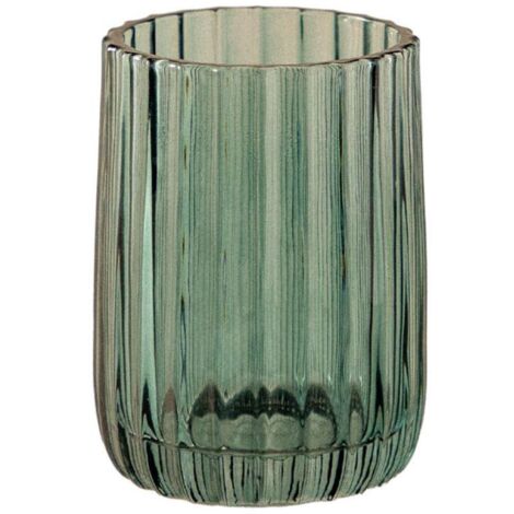 COSMIC Toothbrush Holder Tumbler, Glass, 8cm, Bluish Green, Lido Collection