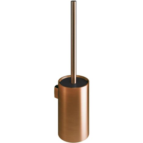 Cosmic Wall-Mounted Toilet Brush and Holder Brushed Copper PVD Architect Sp