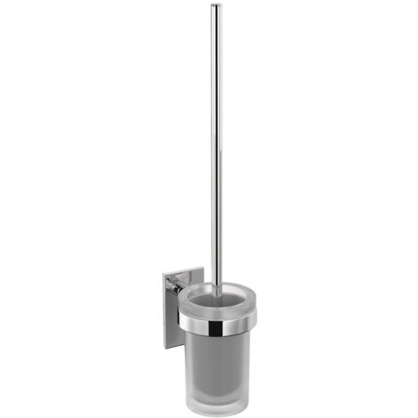 COSMIC Wall-Mounted Toilet Brush, Self-adhesive Silver Compact Stick Collection