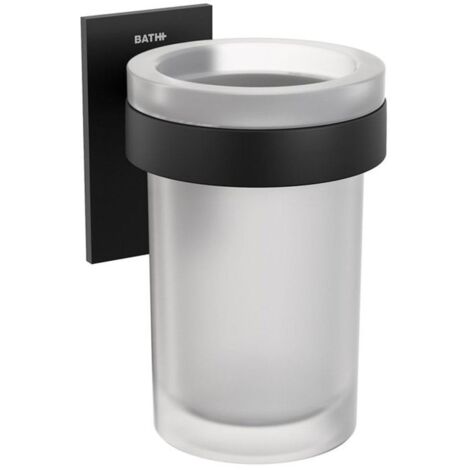 COSMIC Wall-Mounted Toothbrush Holder, Self-adhesive, Black, Stick Collection