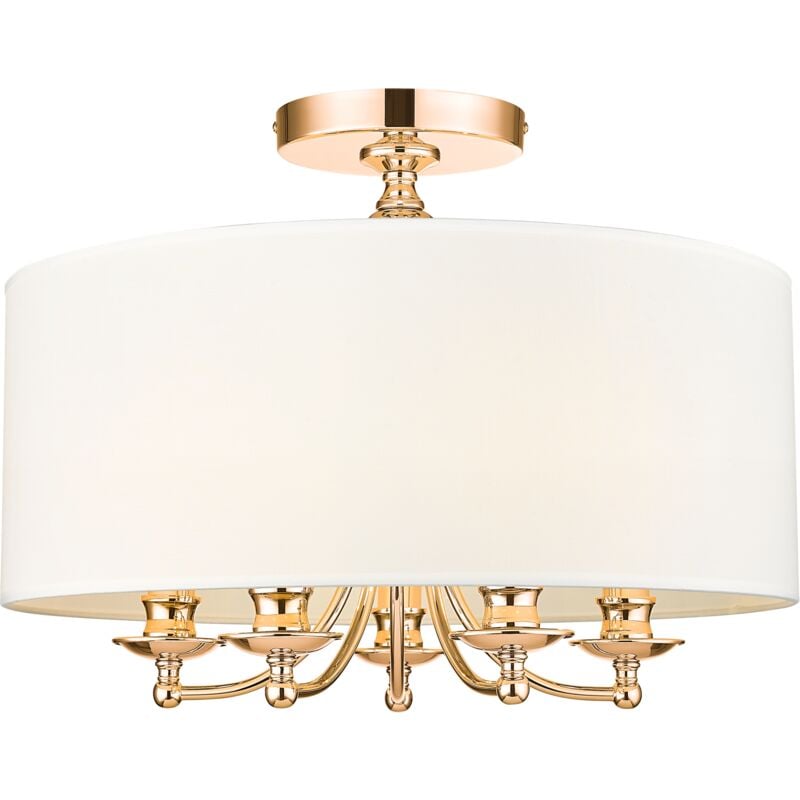 Cosmo - Abu Dhabi 5 Light Cylindrical Ceiling Light Gold, E14